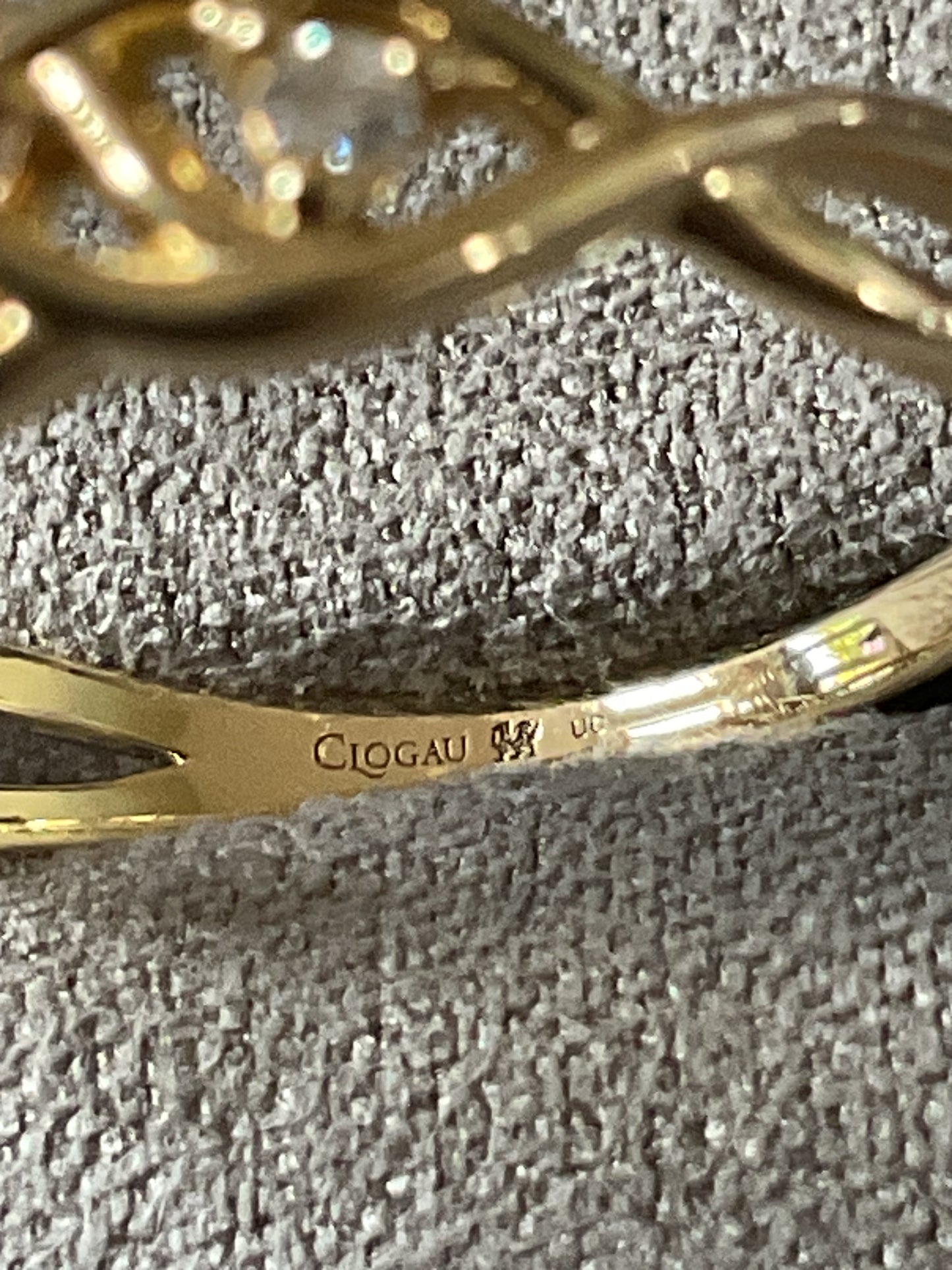 Clogau 18ct Fairtrade gold engagement ring with 0.5ct Lab grown Diamond size O yellow and rose gold RRP £2070