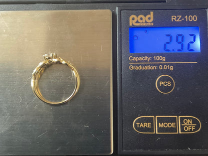 Clogau 18ct Fairtrade gold engagement ring with 0.5ct Lab grown Diamond size O yellow and rose gold RRP £2070