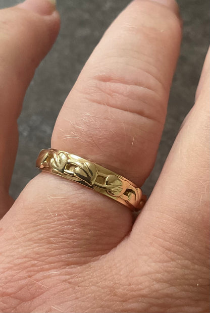 Clogau 18ct Solid Yellow Gold Tree of Life Cariad Wedding ring size P 6.29g