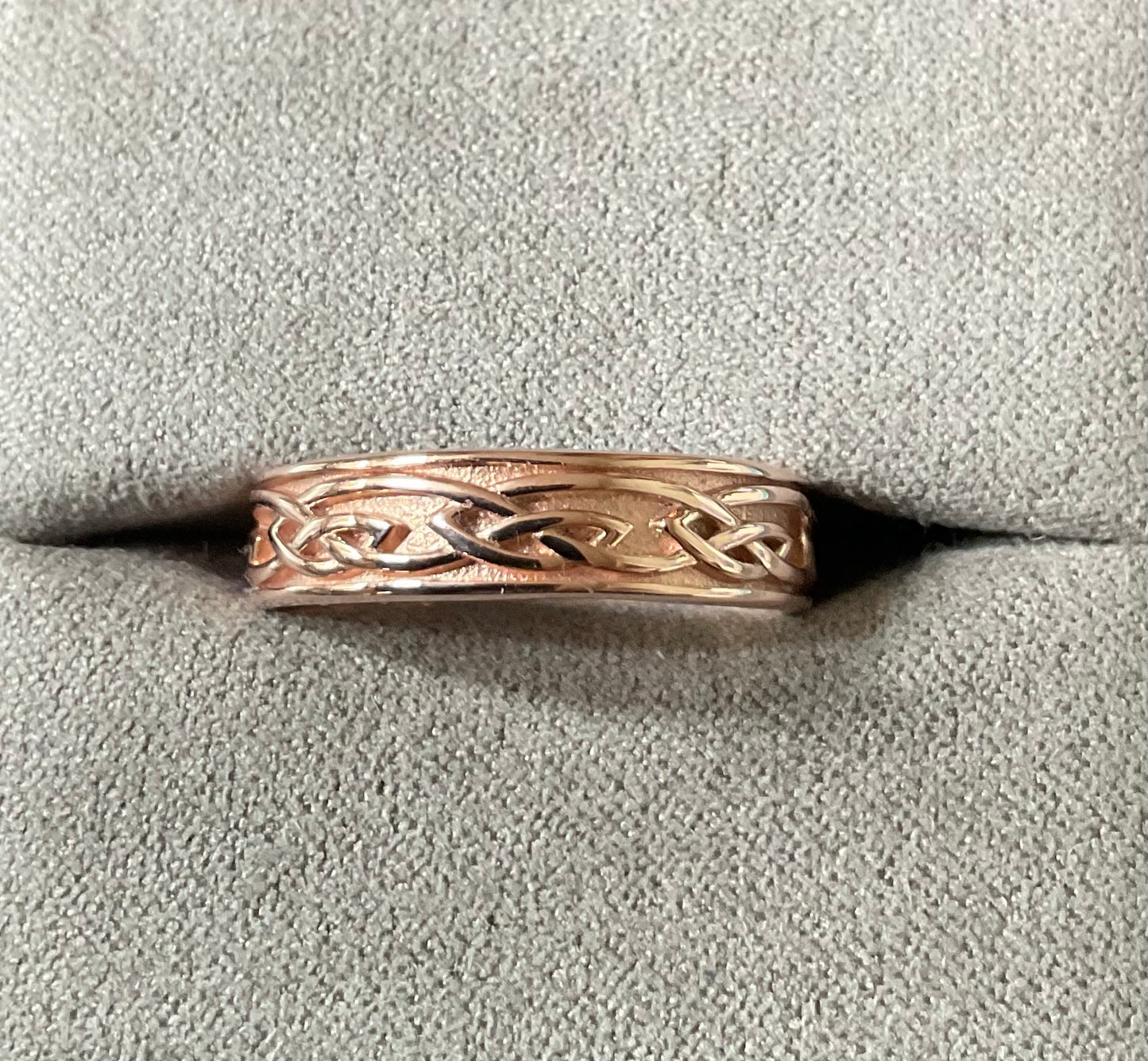 Clogau 9ct Annwyl Slim 5mm rose gold band ring wedding ring size Q Unisex