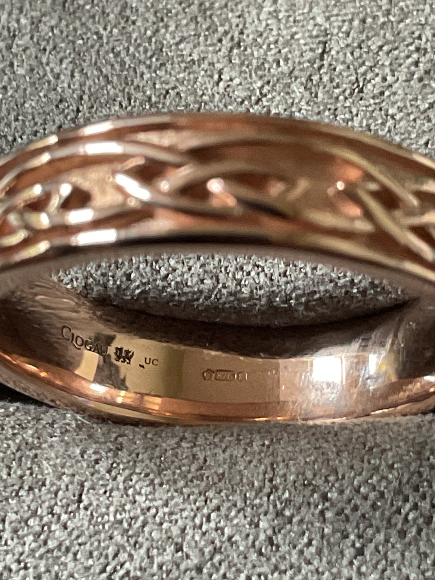 Clogau 9ct Annwyl Slim 5mm rose gold band ring wedding ring size Q Unisex