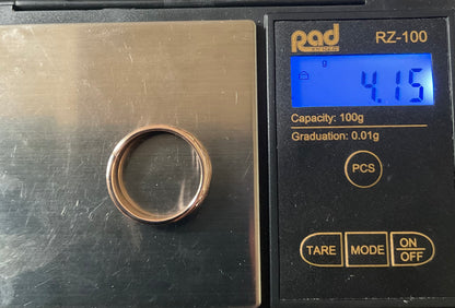 Clogau 9ct Annwyl Slim 5mm rose gold band ring wedding ring size Q Unisex