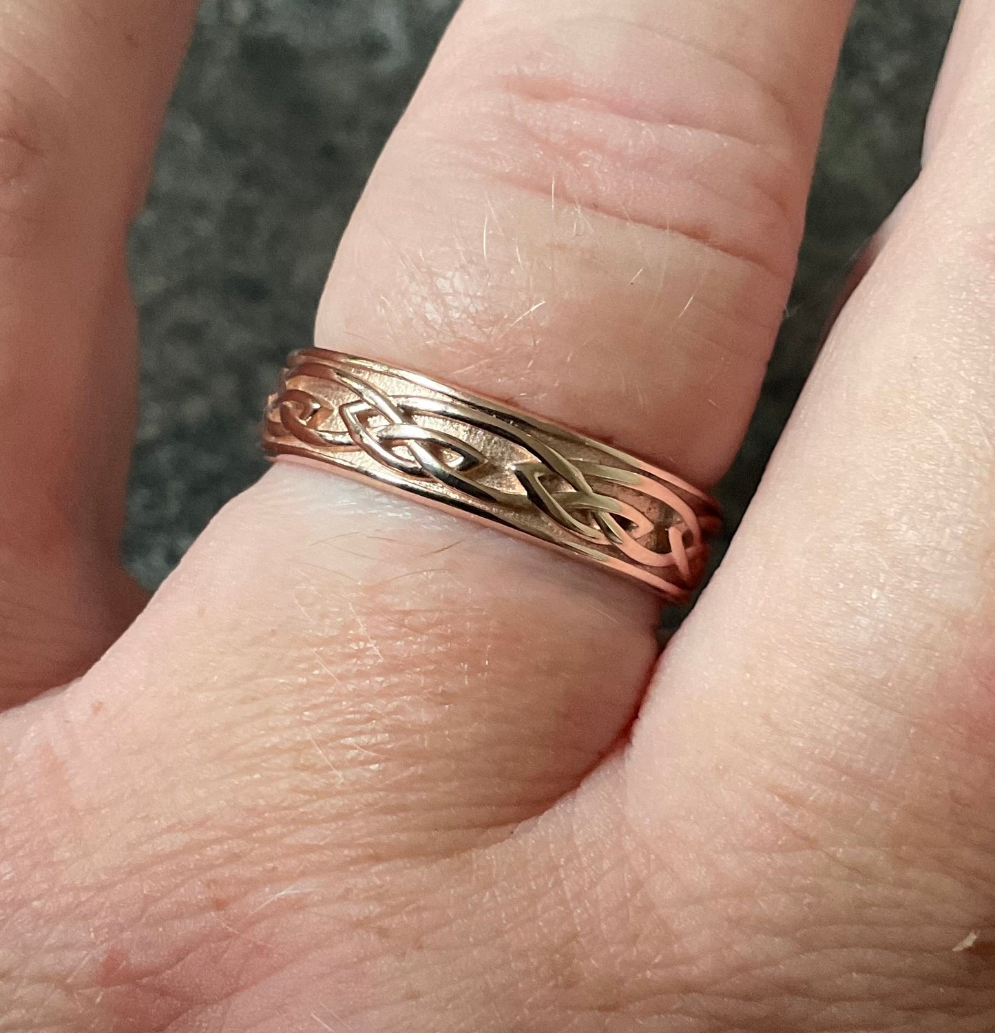 Clogau 9ct Annwyl Slim 5mm rose gold band ring wedding ring size Q Unisex