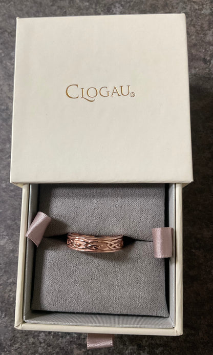Clogau 9ct Annwyl Slim 5mm rose gold band ring wedding ring size Q Unisex