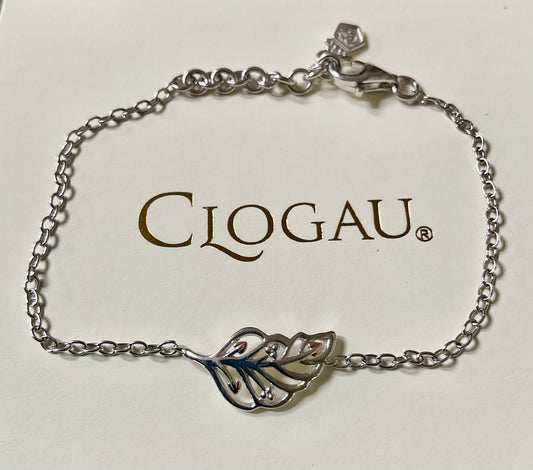 Clogau Debutante Feather affinity bracelet in silver and rose gold 16-18cm