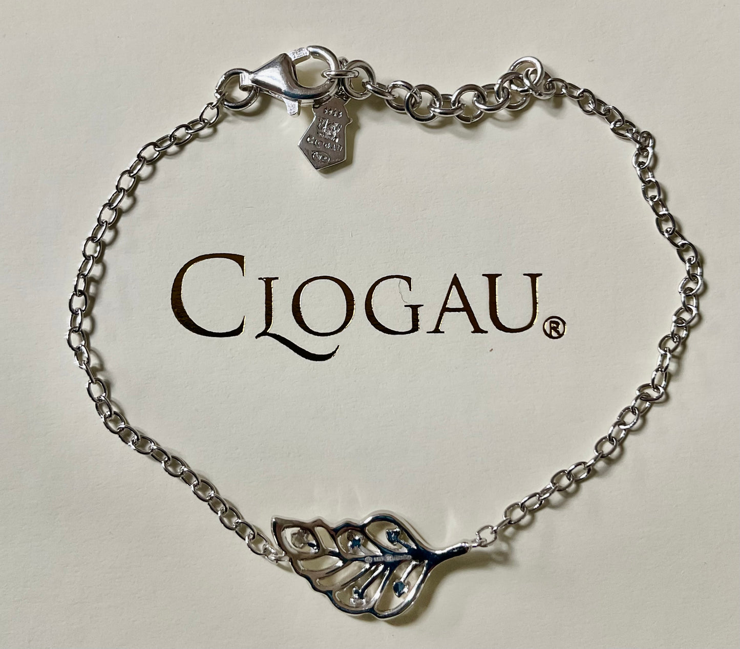 Clogau Debutante Feather affinity bracelet in silver and rose gold 16-18cm
