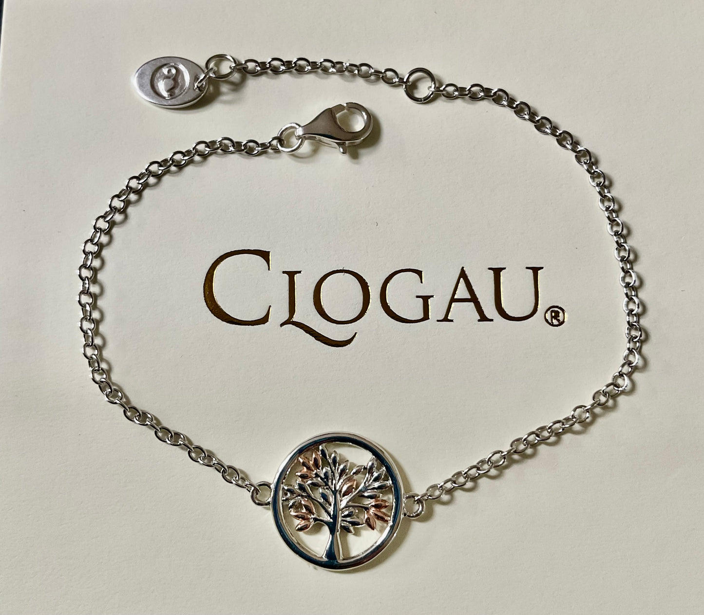 Clogau Tree of Life affinity chain bracelet in silver and rose gold 16 or 18cm
