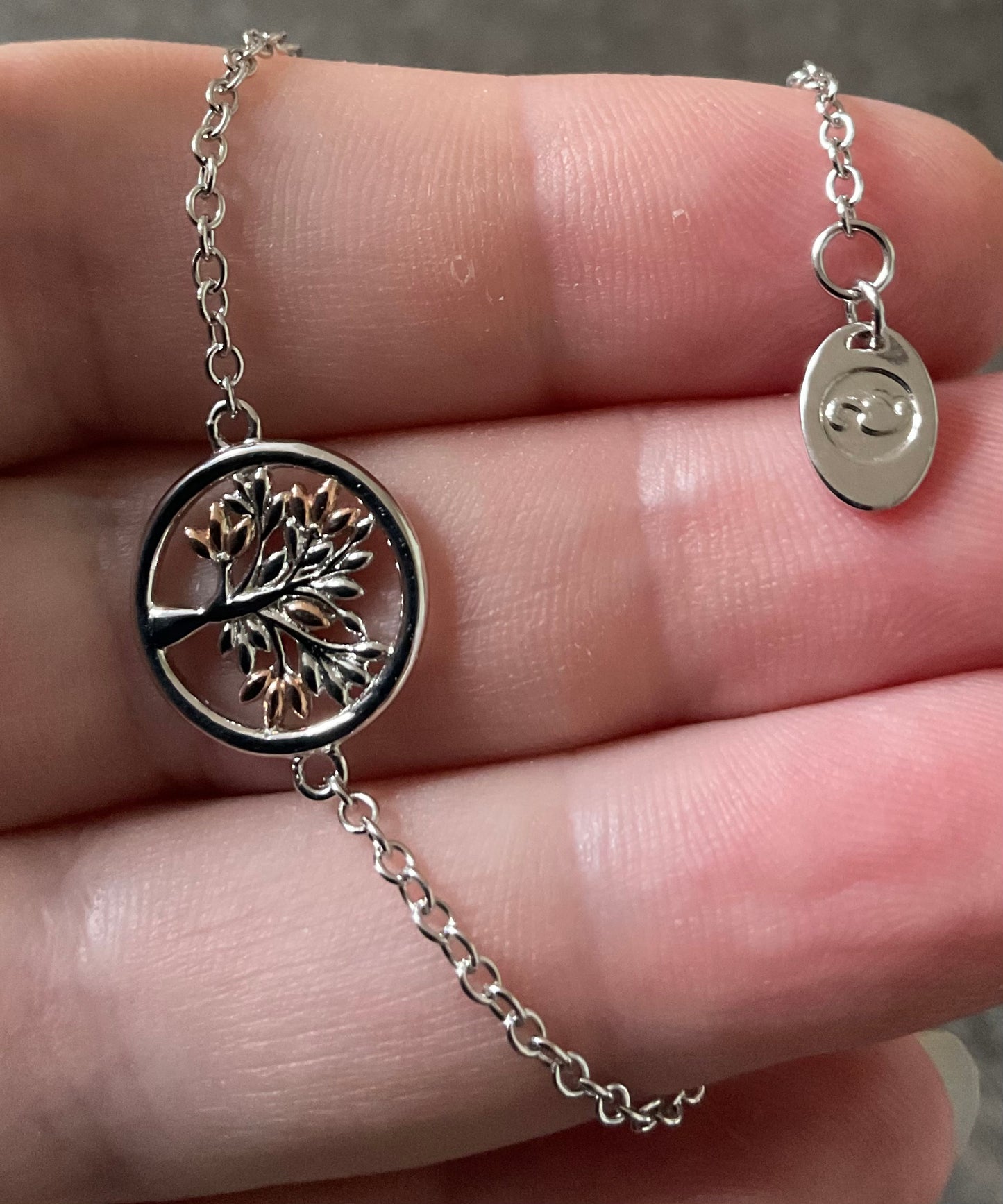 Clogau Tree of Life affinity chain bracelet in silver and rose gold 16 or 18cm