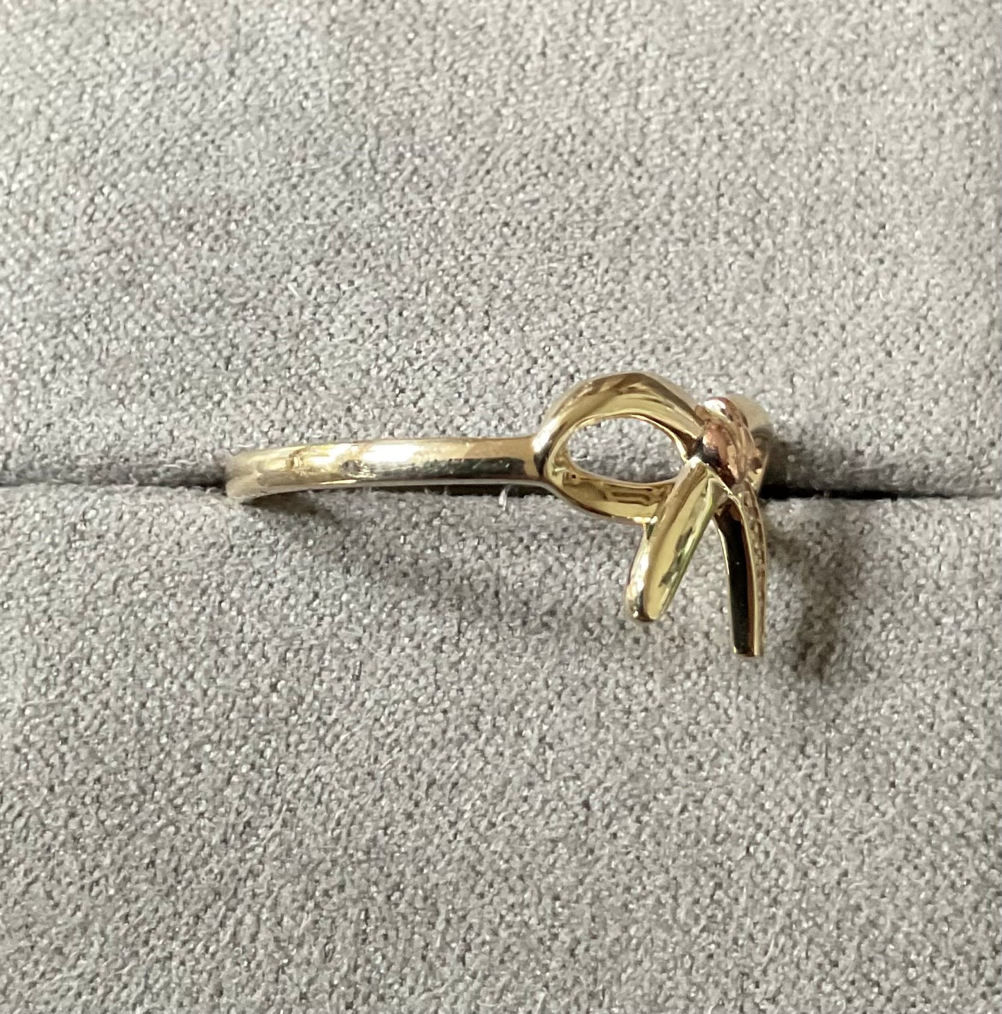 Clogau 9ct Diamond Tree of Life Bow ring in yellow and rose gold size T