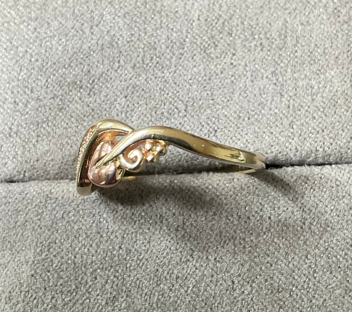 Clogau 9ct Tree of Life Diamond ring size P-P1/2 yellow and rose gold