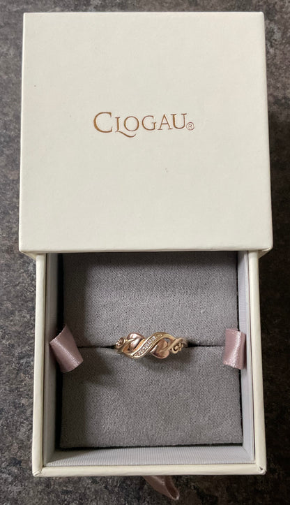 Clogau 9ct Tree of Life Diamond ring size P-P1/2 yellow and rose gold