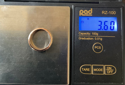 Clogau Annwyl silver and rose gold Celtic weave band ring size J 5mm Rare!