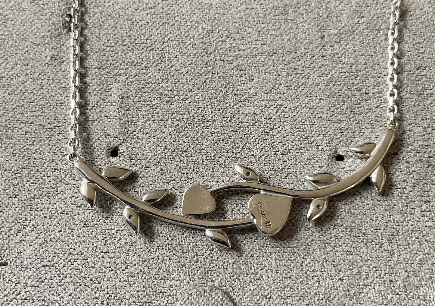 Clogau Tree of Life Vine white topaz necklet necklace silver and rose gold 18”