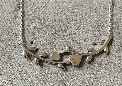 Clogau Tree of Life Vine white topaz necklet necklace silver and rose gold 18”