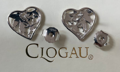 Clogau RARE Fairy Heart Tree of Life stud earrings in silver and rose gold
