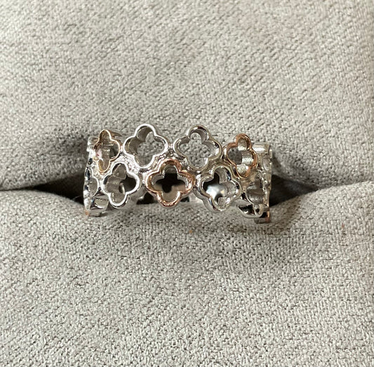 Clogau Tudor Court ring size L1/2 silver and rose gold