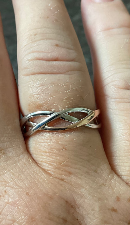 Clogau Celtic Weave silver and rose gold ring size O and T