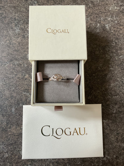 Clogau Pistyll Rhaeadr white topaz waterfall ring in silver and rose gold sizes Q and T available