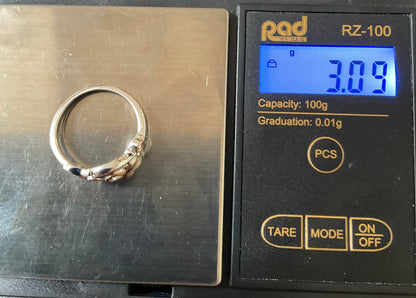 Clogau Pistyll Rhaeadr white topaz waterfall ring in silver and rose gold sizes Q and T available