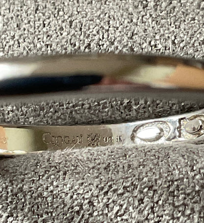 Clogau 9ct white gold 2mm Cariad Wishbone Wedding band ring size S