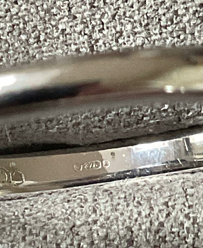Clogau 9ct white gold 2mm Cariad Wishbone Wedding band ring size S