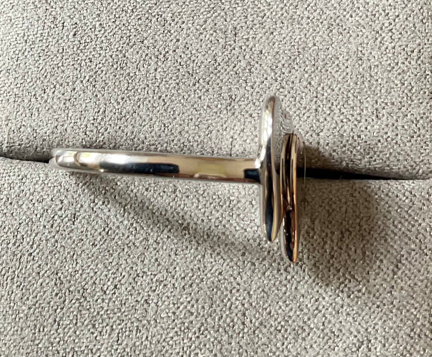 Clogau Cwtch Double Heart ring in silver and rose gold sizes O, Q and R available