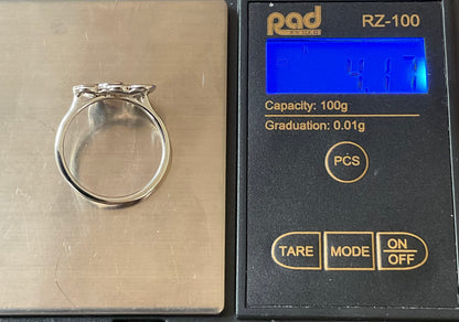 Clogau Cwtch Double Heart ring in silver and rose gold sizes O, Q and R available