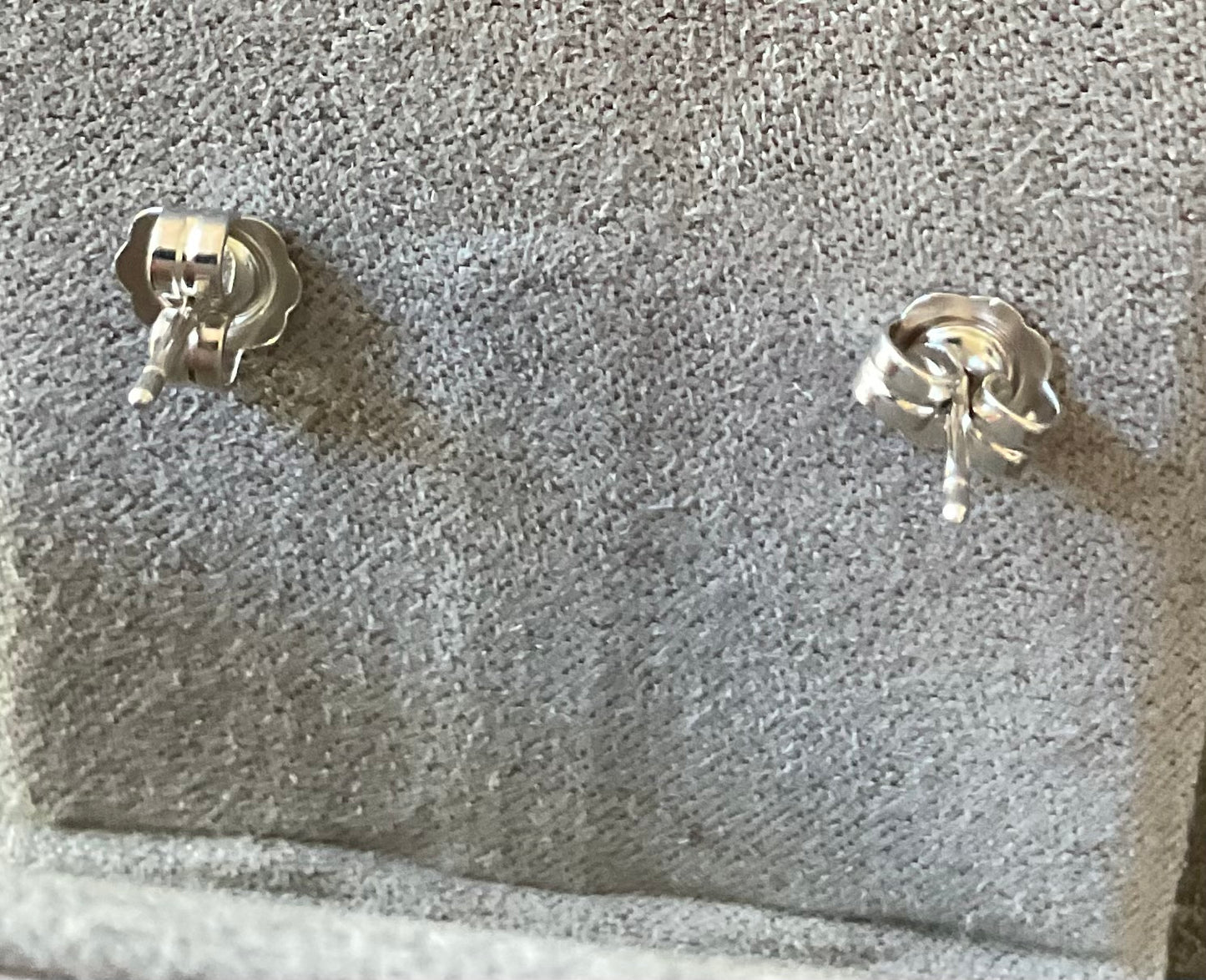 Clogau Rare Heart of Wales Preseli Bluestone Heart stud earrings in silver and rose gold