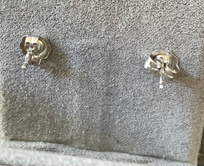 Clogau Rare Heart of Wales Preseli Bluestone Heart stud earrings in silver and rose gold