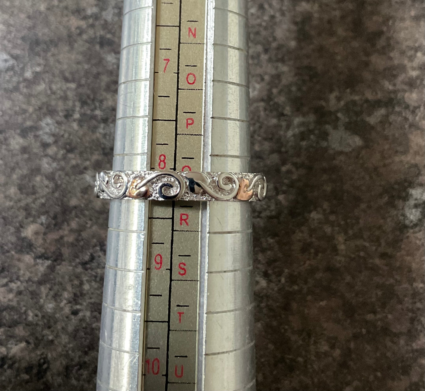 Clogau 4mm Tree of Life band ring in silver and rose gold available in size J,N,Q,T