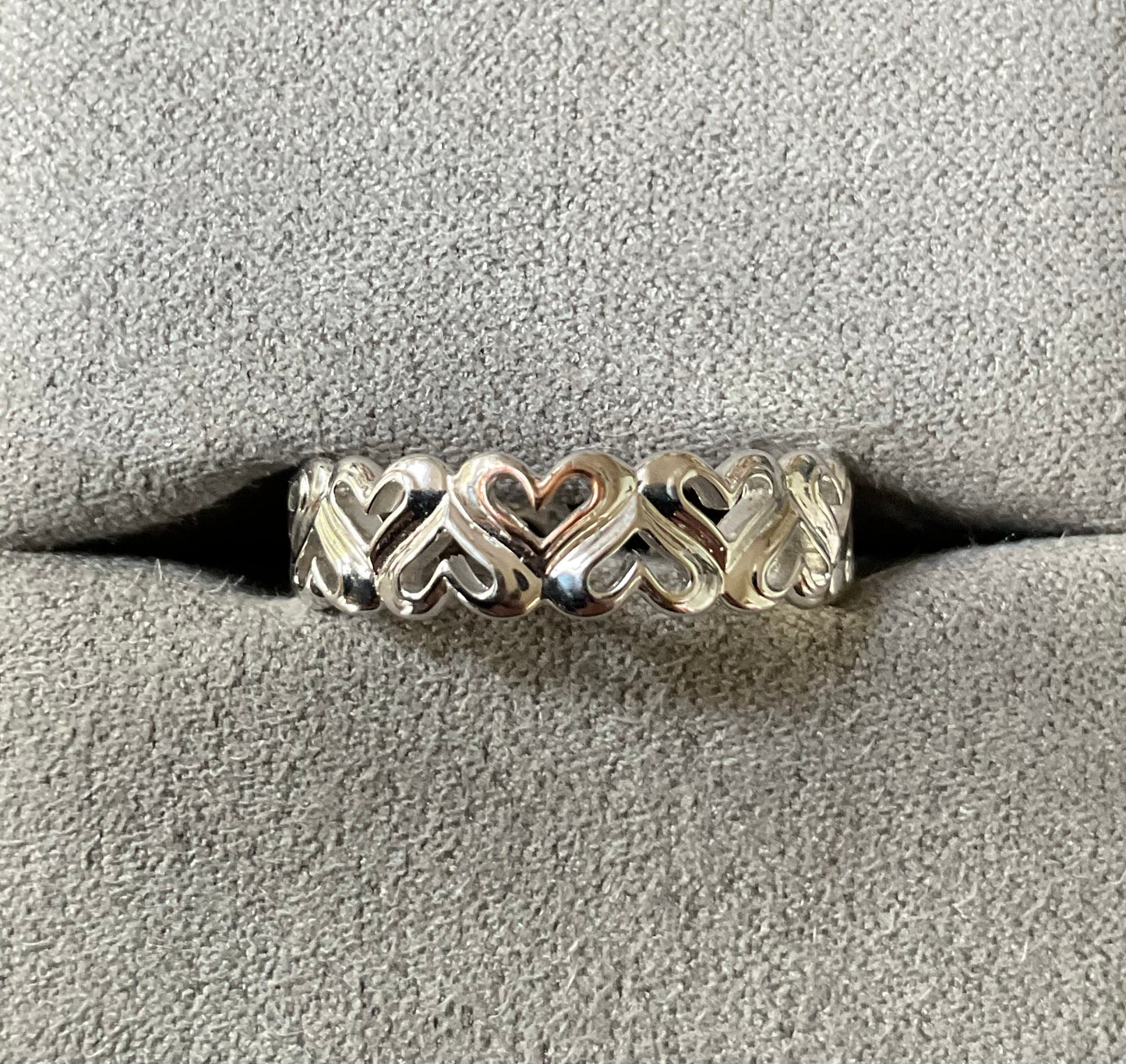 Clogau Always in my Heart band ring in silver and rose gold available in size Q,R,T