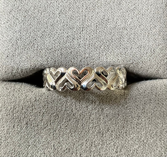 Clogau Always in my Heart band ring in silver and rose gold available in size Q,R,T