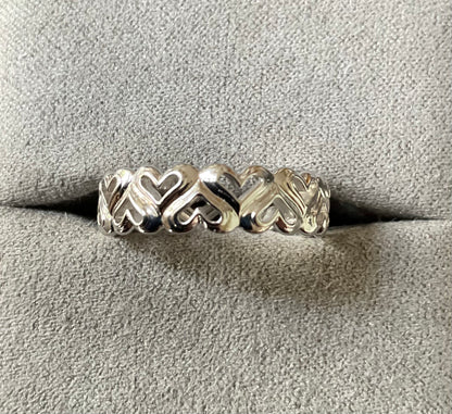 Clogau Always in my Heart band ring in silver and rose gold available in size Q,R,T