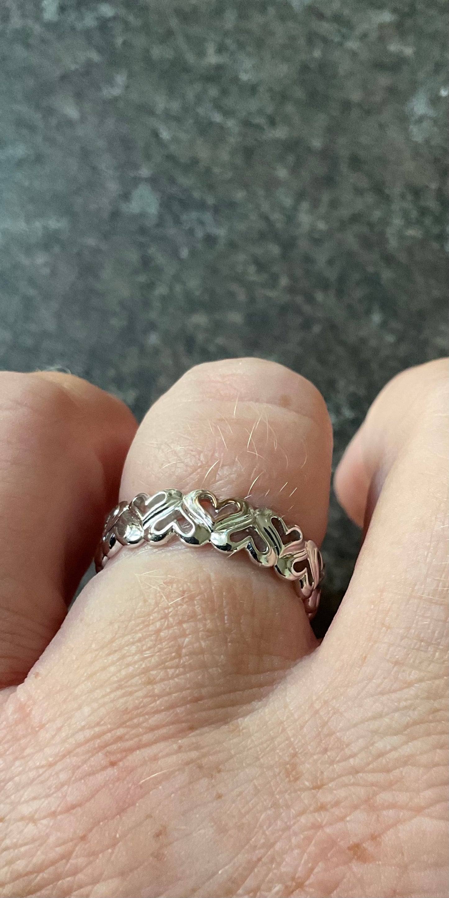 Clogau Always in my Heart band ring in silver and rose gold available in size Q,R,T