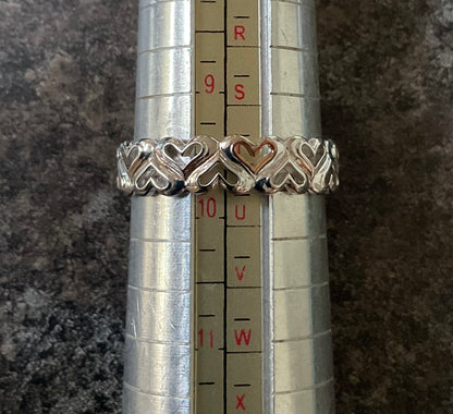Clogau Always in my Heart band ring in silver and rose gold available in size Q,R,T