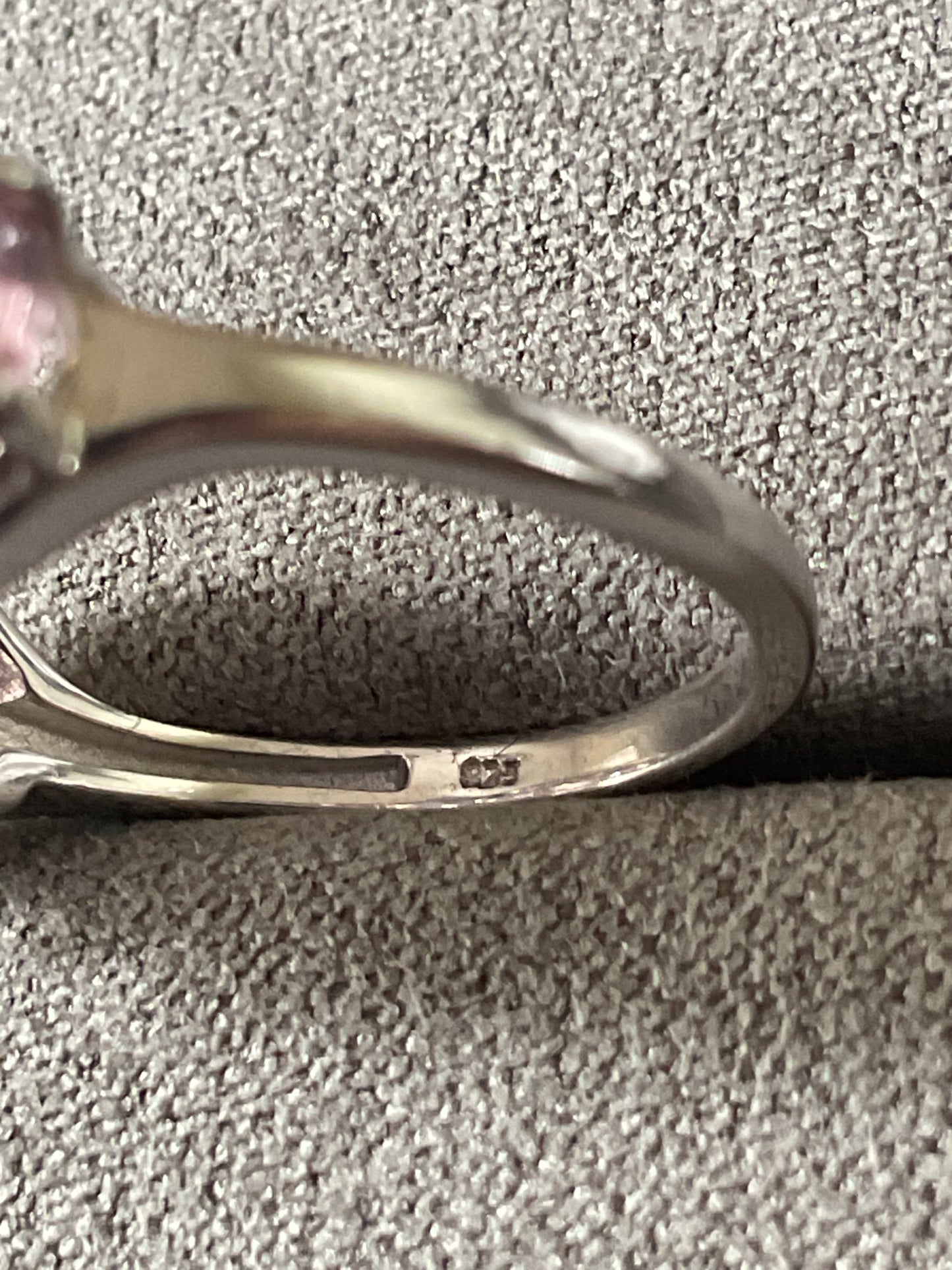 925 Multicolour Spinel 5 stone silver ring with clear stones size L1/2 TGGC