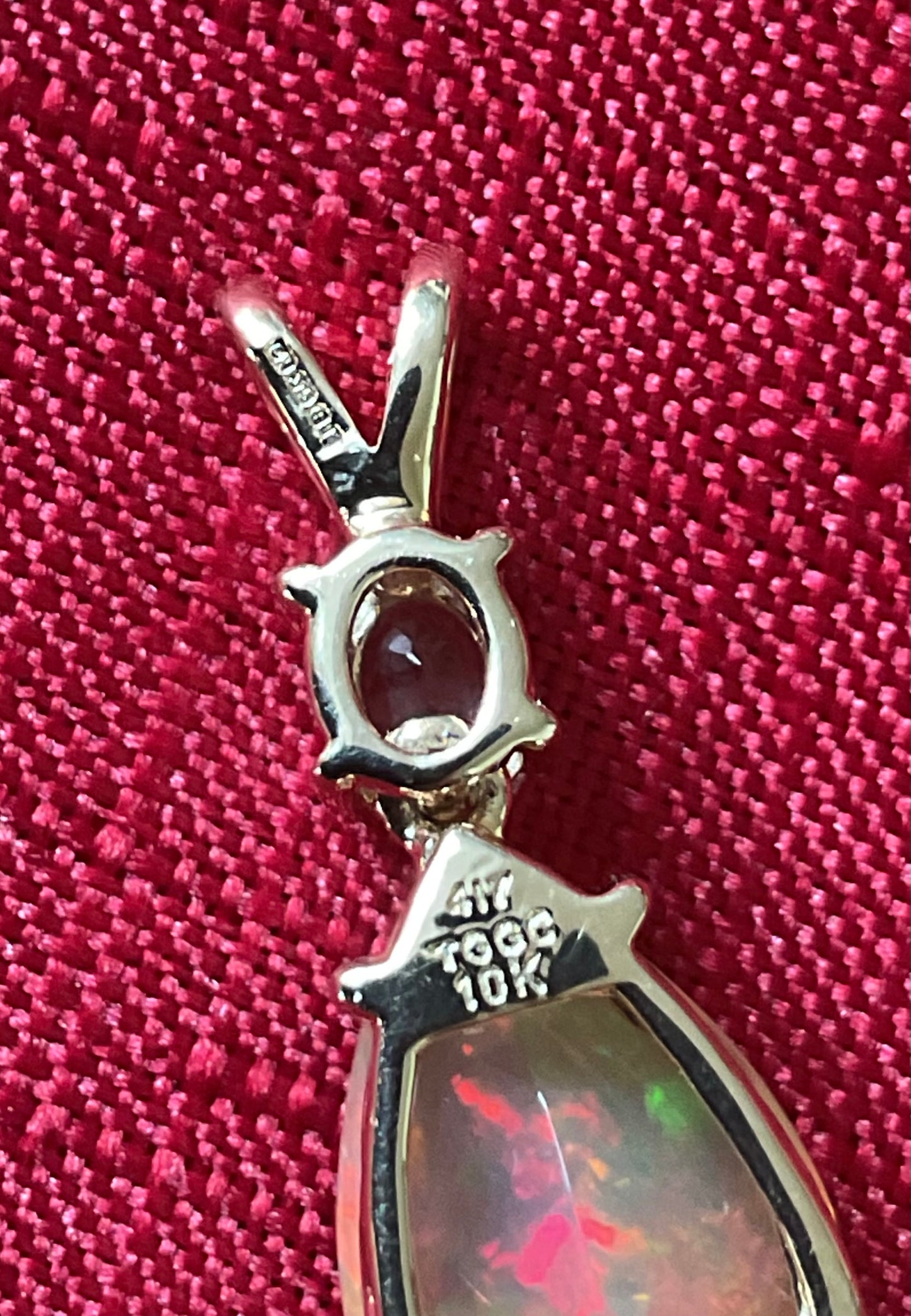 10K Ethiopian Welo Opal and Kunzite pendant (no chain) yellow gold TGGC