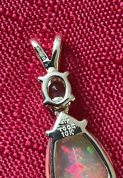 10K Ethiopian Welo Opal and Kunzite pendant (no chain) yellow gold TGGC