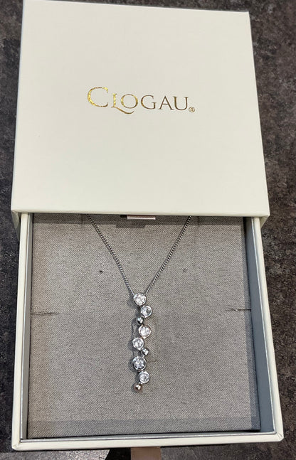 Clogau Celebration White Topaz pendant necklace 18, 20 or 22” in silver and rose gold