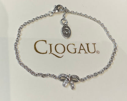 Clogau White Topaz Tree of Life Bow bracelet 17.5 - 18.5cm in silver and rose gold