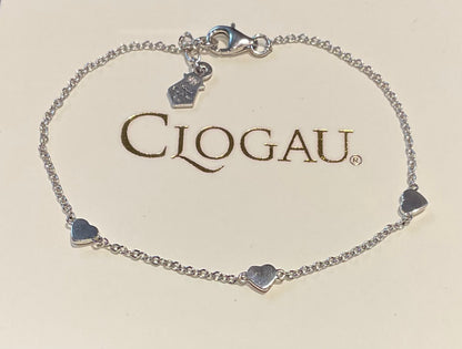 Clogau Affinity Heart bracelet in silver and rose gold 18-19.5cm