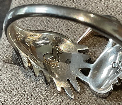 Rare Clogau Royal Swan ring size R1/2 in silver and rose gold Vintage 4.93g