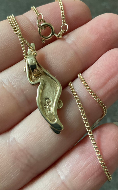 Rare Clogau 9ct Monet Waterlilies pendant necklace 18” Opal Amethyst and Moonstone cabochons yellow and white gold