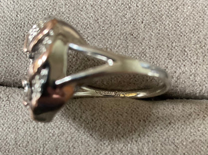 Clogau Dinas Emrys Labradorite and White Topaz ring size N in silver and rose gold