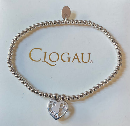 Clogau Honey Bee Honeycomb Heart affinity bead bracelet in silver and rose gold