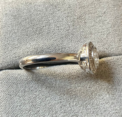Clogau Ar Dan White Topaz Cocktail ring size T in silver and rose gold