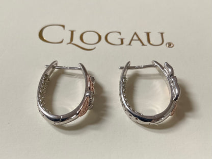 RARE Clogau Awelon Peridot creole hoop earrings in silver and rose gold