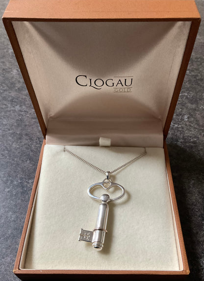 Clogau Key Notes silver and rose gold pendant necklace 18” with secret note compartment