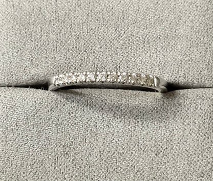Clogau 9ct Timeless Love white gold and diamond 2mm wedding band ring size T (RRP £750)