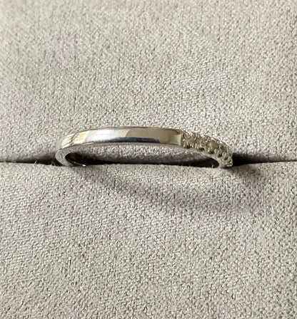 Clogau 9ct Timeless Love white gold and diamond 2mm wedding band ring size T (RRP £750)
